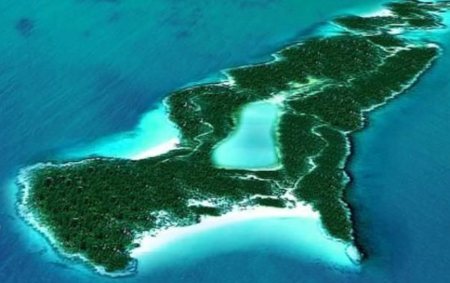 A picture of Johnny Depp's Little Hall's Pond Cay Island